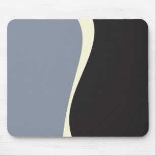 Tapis De Souris Vagues simples 2 en noir, gris et crème