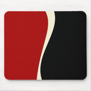 Tapis De Souris Vagues simples 2 en rouge et crème