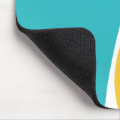 Tapis De Souris Vagues simples 2 en Turquoise, Jaune et Blanc (Coin)