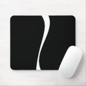 Tapis De Souris Vagues simples 2 - Noir et blanc (Avec souris)