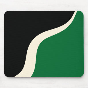 Tapis De Souris Vagues simples 3 en vert, crème et noir