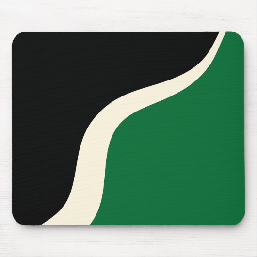 Tapis De Souris Vagues simples 3 en vert, crème et noir (Devant)