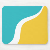 Tapis De Souris Vagues simples 3 - Turquoise et Jaune (Devant)