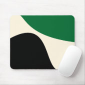 Tapis De Souris Vagues simples 4 en vert, crème et noir (Avec souris)