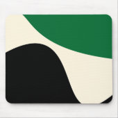 Tapis De Souris Vagues simples 4 en vert, crème et noir (Devant)