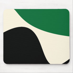 Tapis De Souris Vagues simples 4 en vert, crème et noir