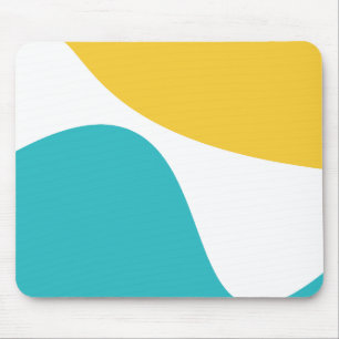Tapis De Souris Vagues simples 4 - Turquoise et Jaune