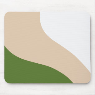 Tapis De Souris Vagues simples - Blanc, Sable et Palm Vert