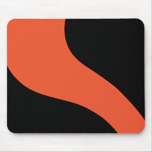 Tapis De Souris Vagues simples en noir et orange