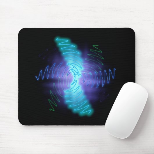 Tapis De Souris Vagues sonores lumineuses de néon moderne (Avec souris)