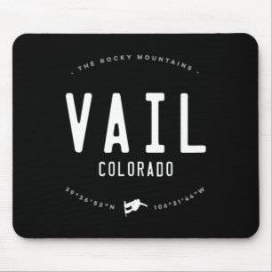 Tapis De Souris Vail Colorado Graphisme Perdu Vintage snowboard
