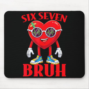 Tapis De Souris Valentine Drôle Six Sept Bruh Mème 67 Cœur Amant