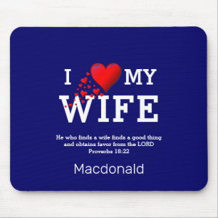 Tapis De Souris Valentine J'AIME MA FEMME Pad de souris