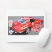 Tapis De Souris Valentine Red Split Fenêtre Corvette Classic (Avec souris)
