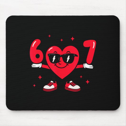 Tapis De Souris Valentine’s Day Funny 67 Meme Six Seven 6 7 Valent (Devant)