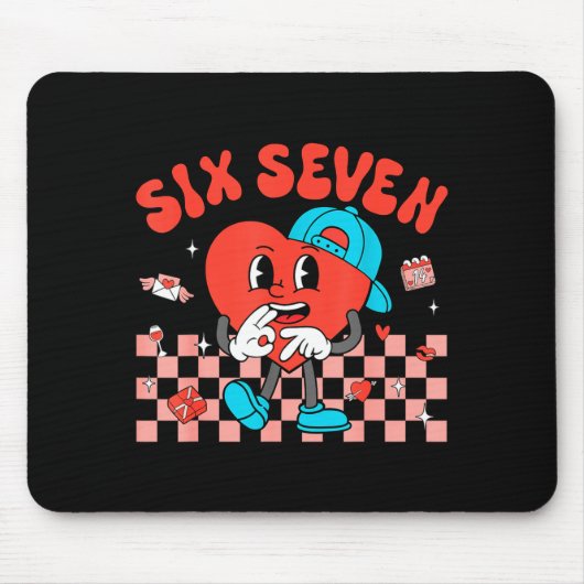 Tapis De Souris Valentine’s Day Funny 67 Meme Six Seven 6 7 Valent (Devant)