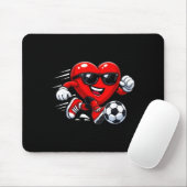 Tapis De Souris Valentine Soccer Heart Drip Srt Love Valentines Da (Avec souris)