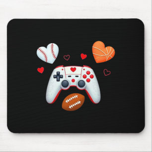 Tapis De Souris Valentines Day Boys Hommes Coeurs Jeu Basketball B