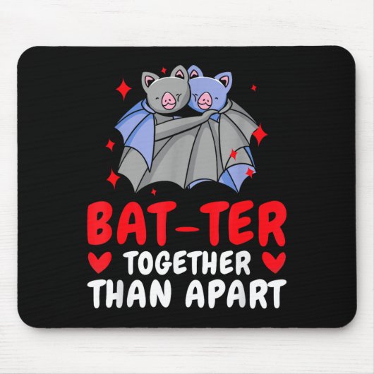 Tapis De Souris Valentine's Day Cuddling Cute Bats Couple Bat Vale (Devant)