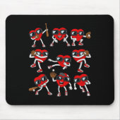 Tapis De Souris Valentines Day Heart Baseball Hitter Pitcher Fun B (Devant)