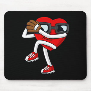 Tapis De Souris Valentines Day Heart Baseball Pitcher Fun Boys Gir