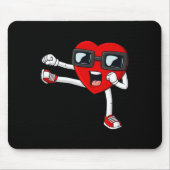 Tapis De Souris Valentines Day Heart Karate Kick Fun Boys Girls Ki (Devant)