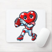 Tapis De Souris Valentines Day Heart Quarterback Football Srts  (Avec souris)