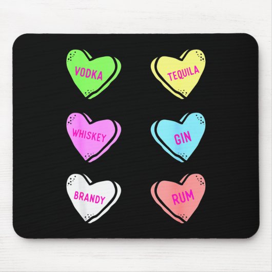 Tapis De Souris Valentines Day Hearts Drinking Liquor Lovers Anti  (Devant)