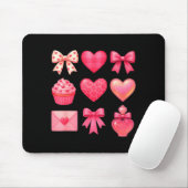Tapis De Souris Valentines Day Hearts Leopard Coquette Bow Party W (Avec souris)