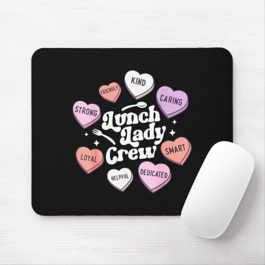 Tapis De Souris Valentines Day Lunch Lady Groovy Cafeteria Squad H (Avec souris)