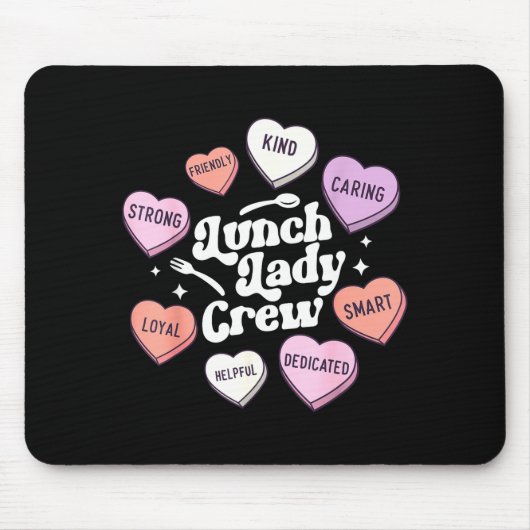 Tapis De Souris Valentines Day Lunch Lady Groovy Cafeteria Squad H (Devant)