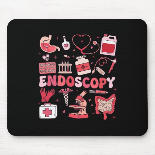 Tapis De Souris Valentine's Day Retro Endo Crew Nurse Endoscopy Gl (Devant)