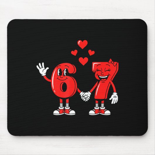 Tapis De Souris Valentine's Day Six Seven Hearts 6 7 Meme Gen Alph (Devant)