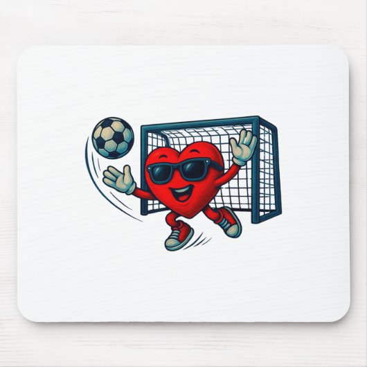 Tapis De Souris Valentines Day Soccer Goalkeeper Funny Heart Boys  (Devant)