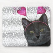 Tapis De Souris Valentines de chat noir (Devant)