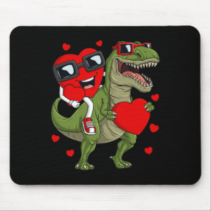 Tapis De Souris Valentines Jour Coeur équitation Dinosaur T Rex Fu
