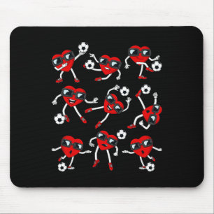 Tapis De Souris Valentines Jour Coeur Football Joueur Amusants Gar