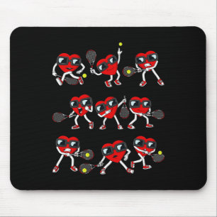 Tapis De Souris Valentines Jour Coeur Tennis Joueur Amusants Garço