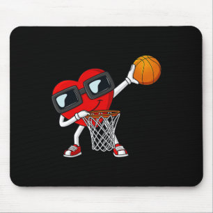 Tapis De Souris Valentines Jour Dabbing Coeur Tenant Un Basket-Bal
