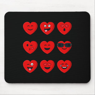 Tapis De Souris Valentines Jour Silly Visages Coeurs Amusants Garç