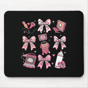 Tapis De Souris Valentines Jour Sonographe Infirmière Coquette Bow