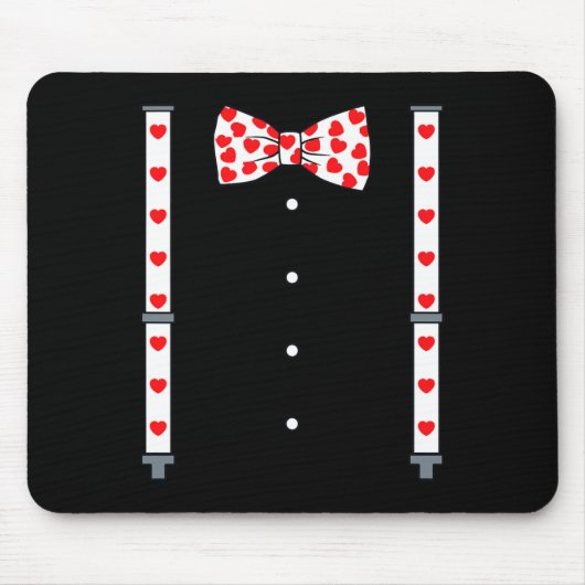 Tapis De Souris Valentines Jour Suspendants Et Coeurs Bow Cravates (Devant)