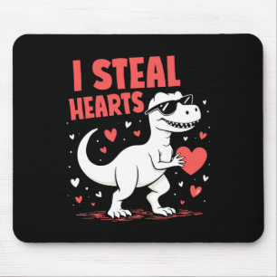 Tapis De Souris Valentines Jour T-rex I Coeurs de vol Dinosaur Amo