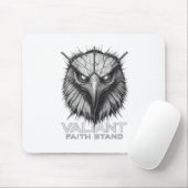 Tapis De Souris Valiant Faith Stand Eagle Christian Courage Streng (Avec souris)