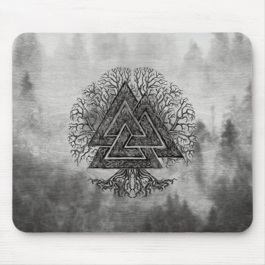 Tapis De Souris Valknut et arbre de la vie Yggdrasil (Devant)