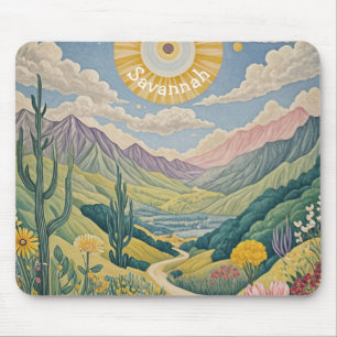Tapis De Souris Vallée tranquille : Paysage pastel