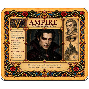 Tapis De Souris Vampire, Art du Bestiaire Médiéval