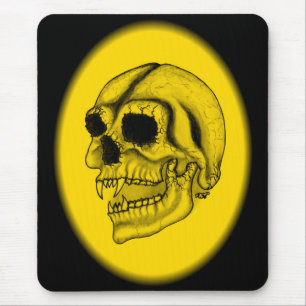Tapis De Souris Vampire crâne noir et jaune