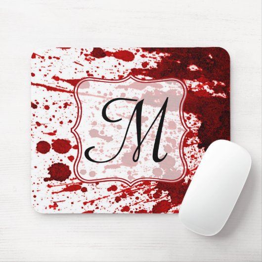 Tapis De Souris Vampire Saignement de sang Monogramme Souris initi (Avec souris)