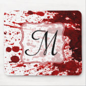 Tapis De Souris Vampire Saignement de sang Monogramme Souris initi (Devant)